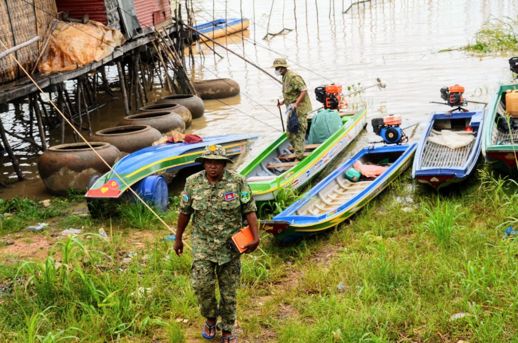 Ranger exiting the boat at NatureLife site Cambodia