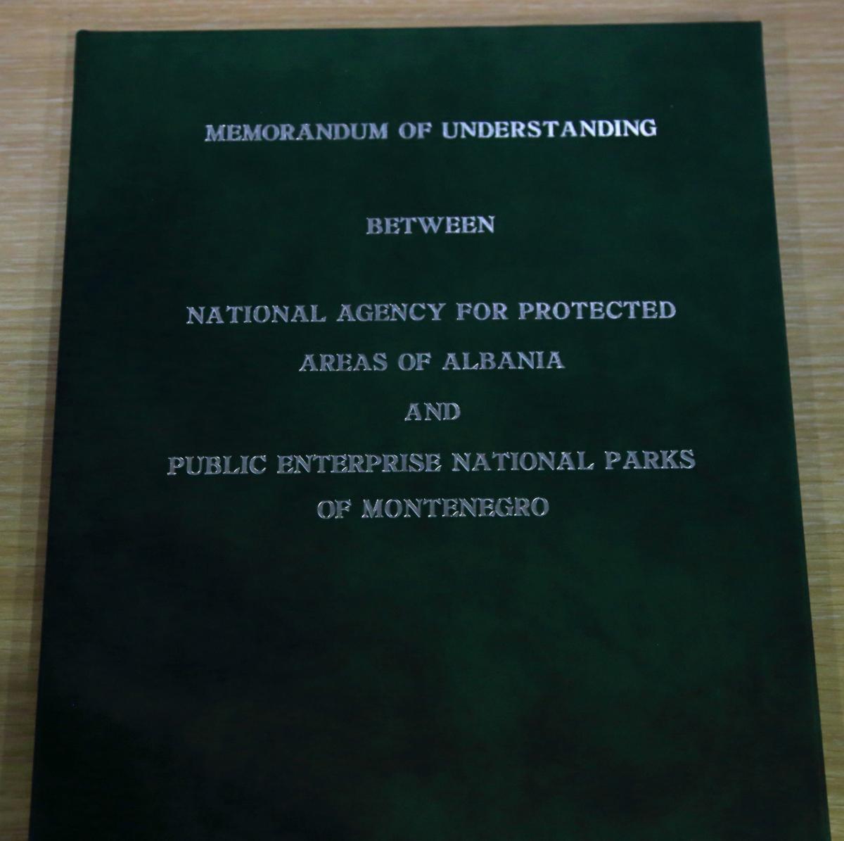 MoU between National Agency for Protected Areas of Albania and Public Enterprise National Parks of Montenegro