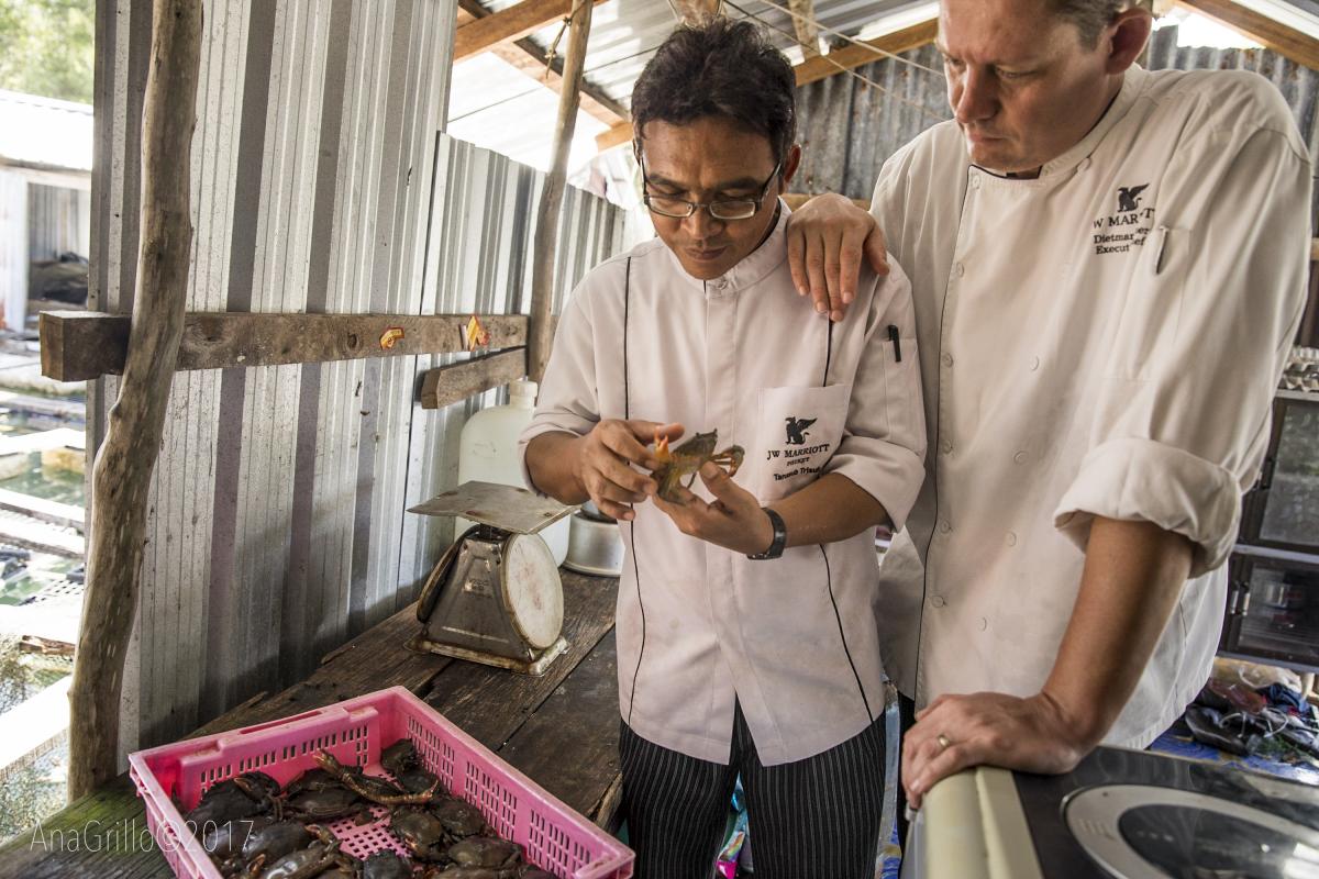 Chefs from Marriott at Mud Crab Village, Phuket