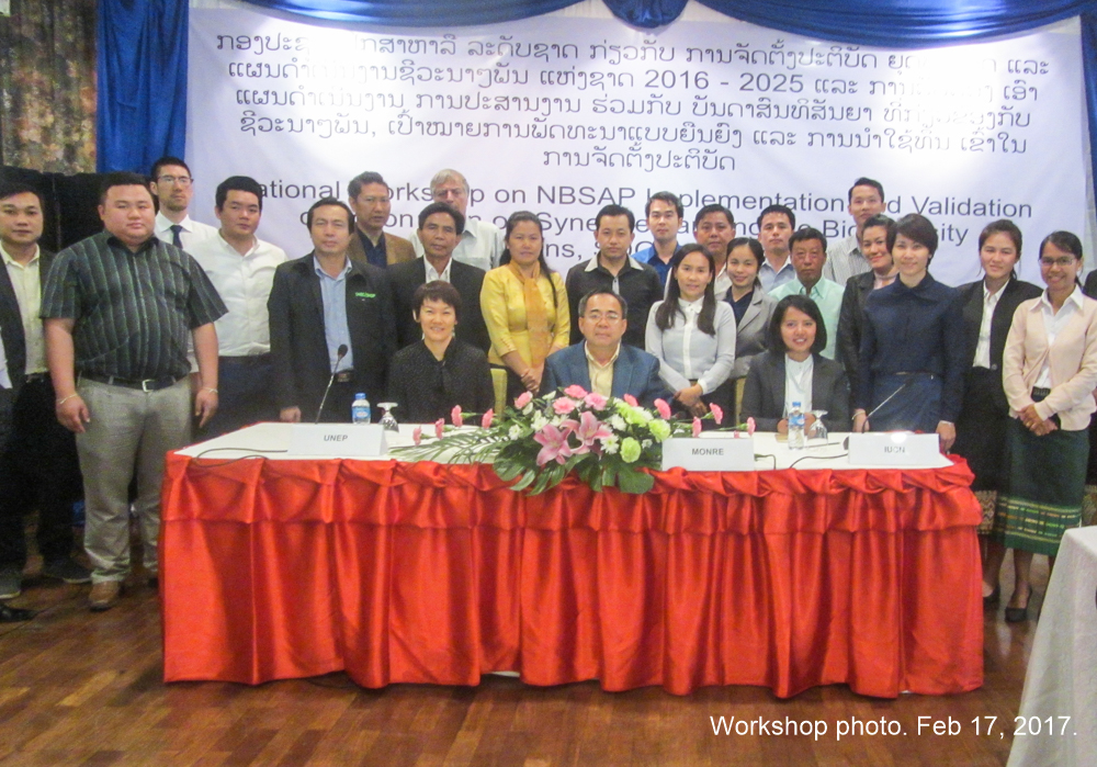 Group photo during the Lao PDR NBSAP workshop, Vietiane, Lao PDR 