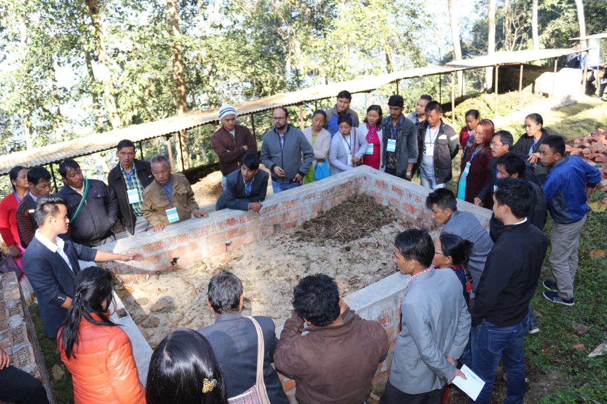 Field demonstration on NADEP composting method at KVK, Namthang