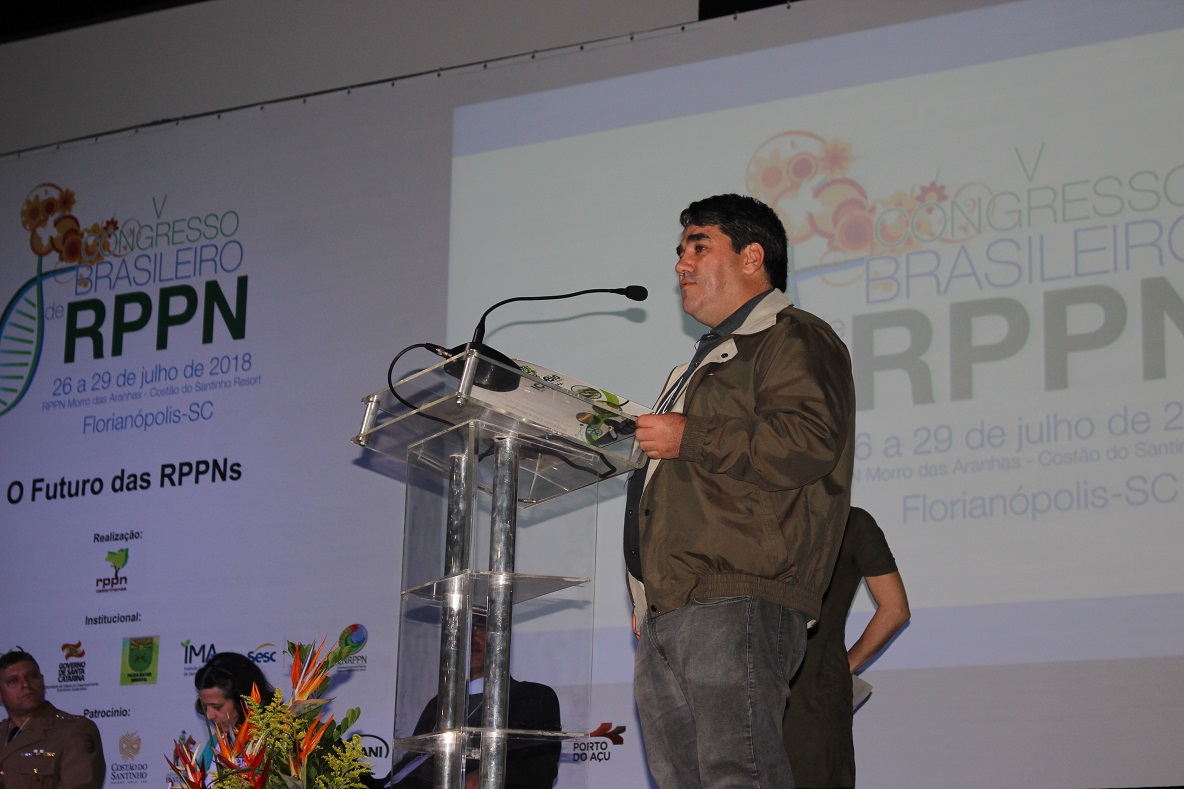 Paulo Carneiro, president of ICMBio, the oficial Brazilian agency for protected areas, speaking at the opening ceremony