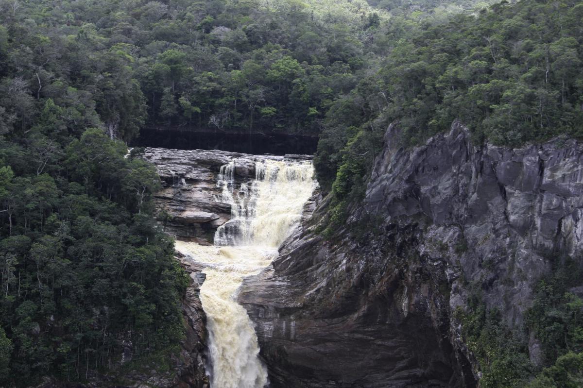 Waterfall upstream Paragua, Venezuela.