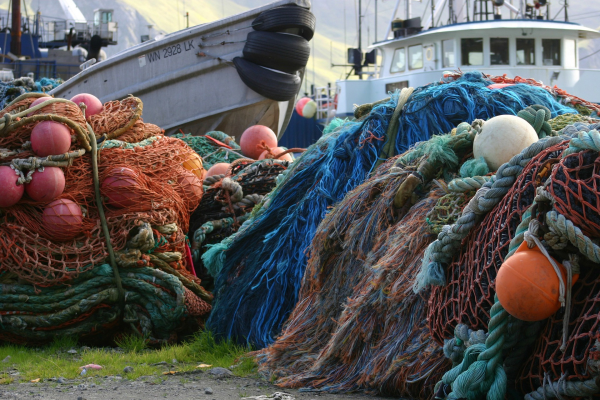 Fishing nets and boats in Dutch harbour