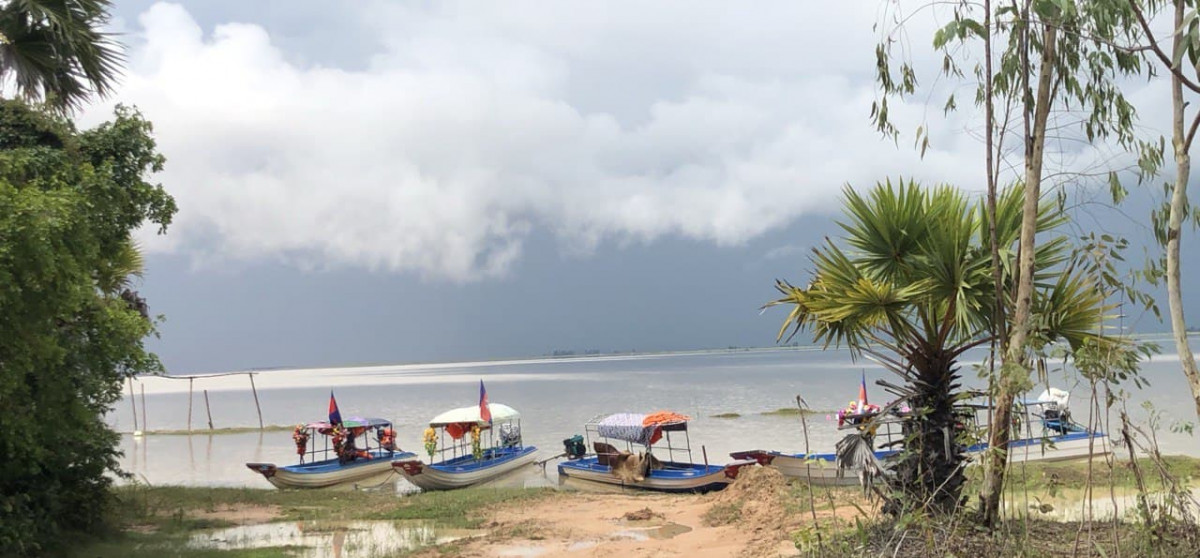 Tourist boats in Boeung Snae Multiple Used Area, Cambodia