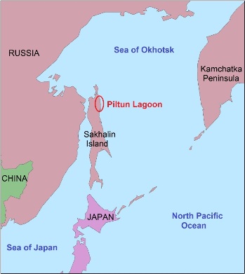 Location of Piltun Lagoon, Sakhalin Island, Russian Far East
