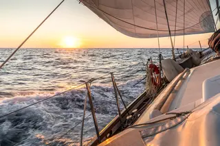 Sailing at sunset