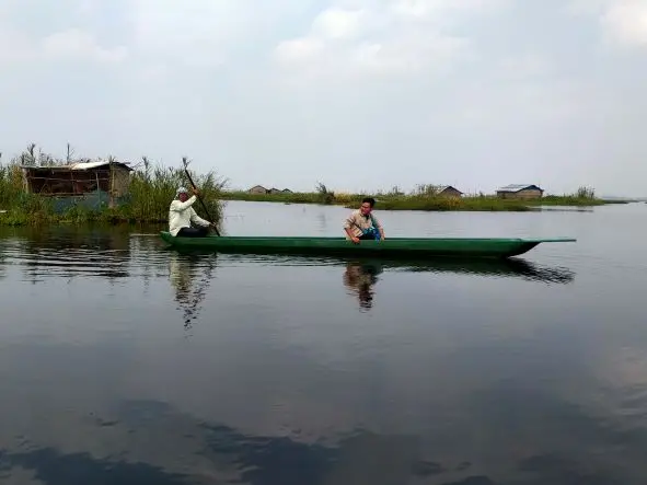 Loktak Lake with Champu Khangpok floating village in the background