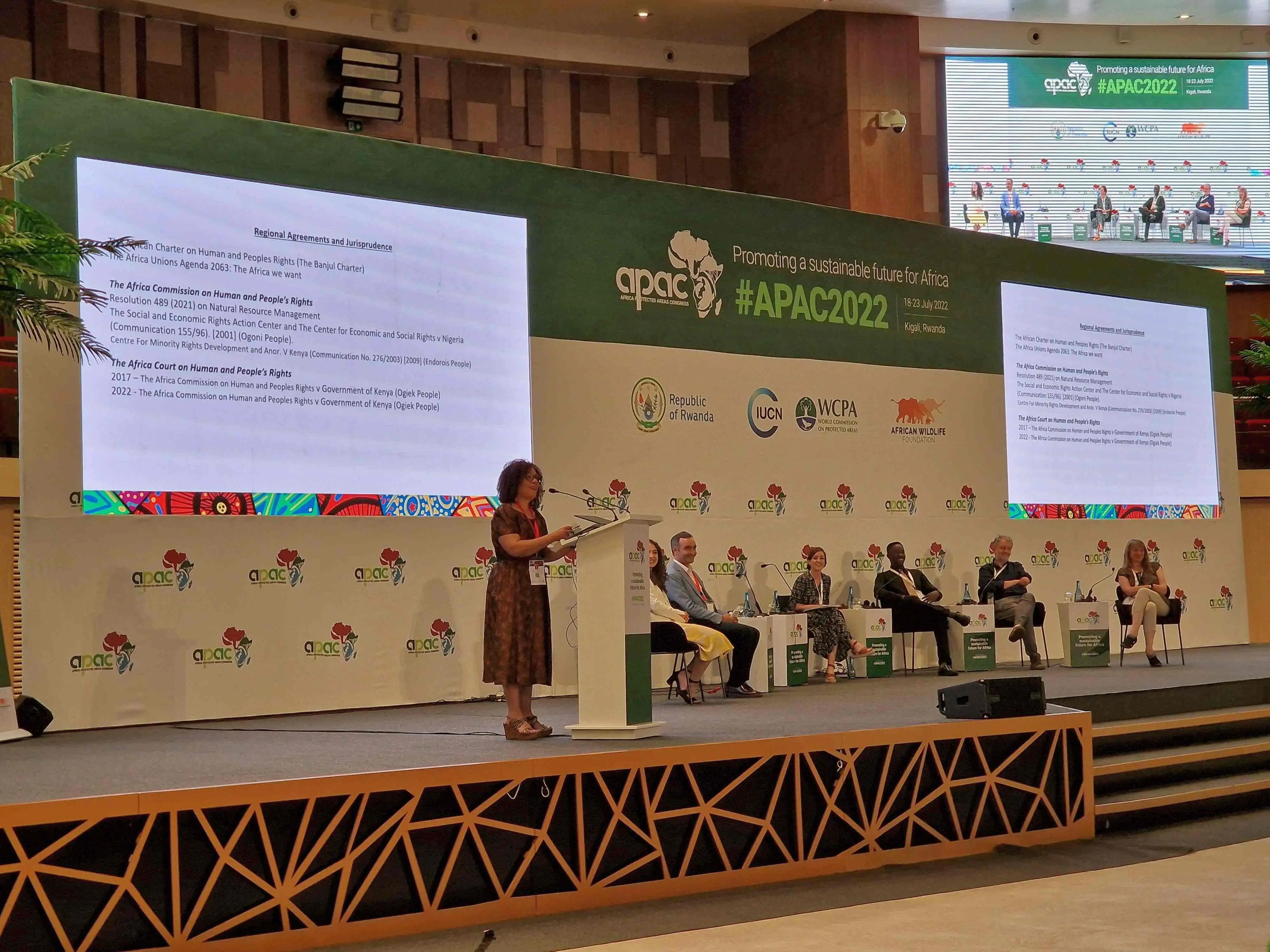 Jennifer Mohamed-Katerere speaks at APAC 2022 in Kigali, Rwanda