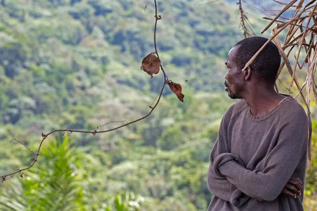 Pygmy tracker in Bionga, South Kivu, Democratic Republic of Congo.