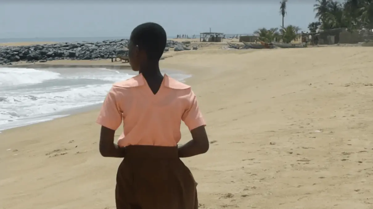 woman walking on a beach