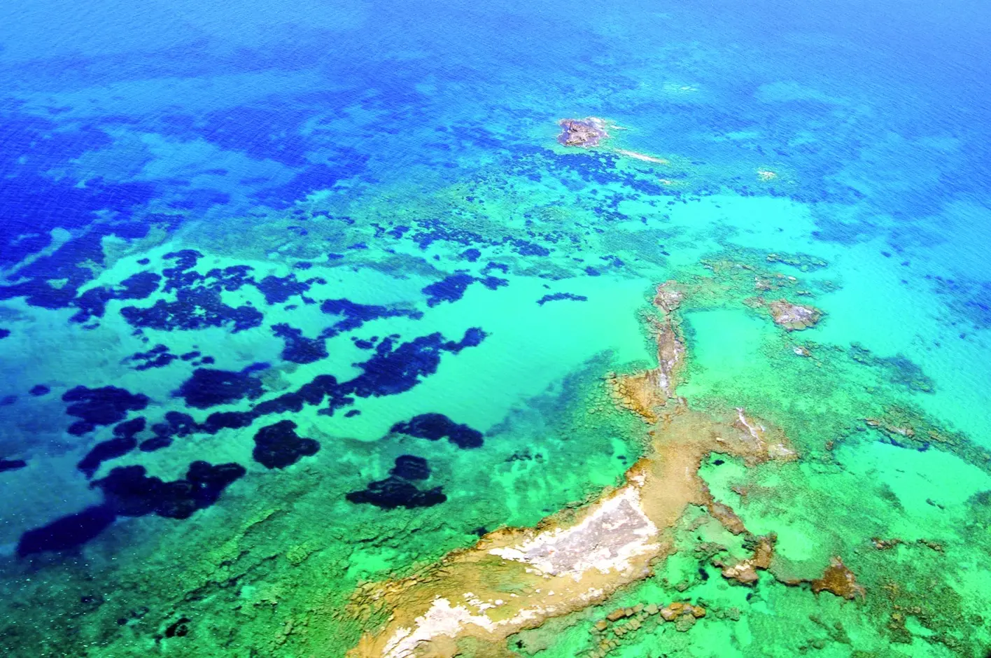 Overhead shot of the sea in Libya