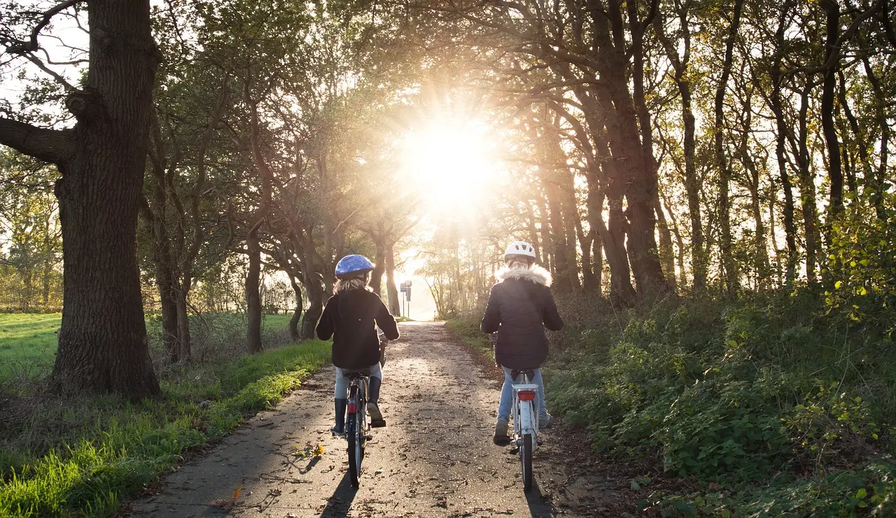 Girls cycling