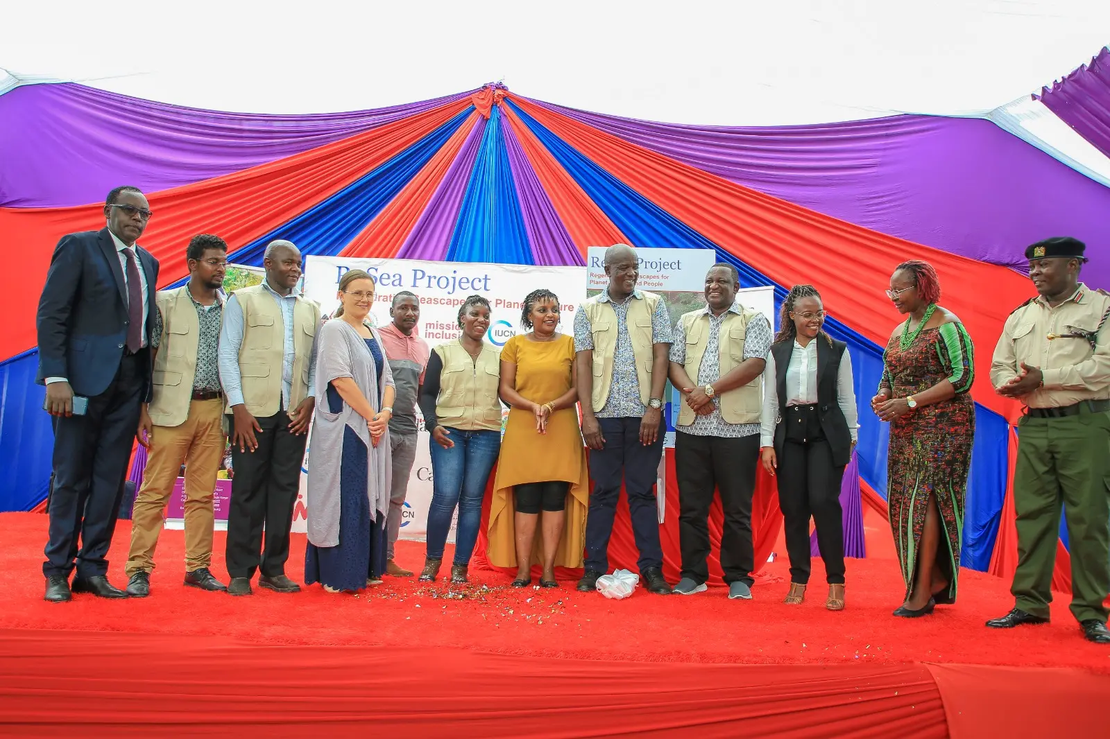 Group photo at the Regenerative Seascape Project launch in Kilifi, Kenya