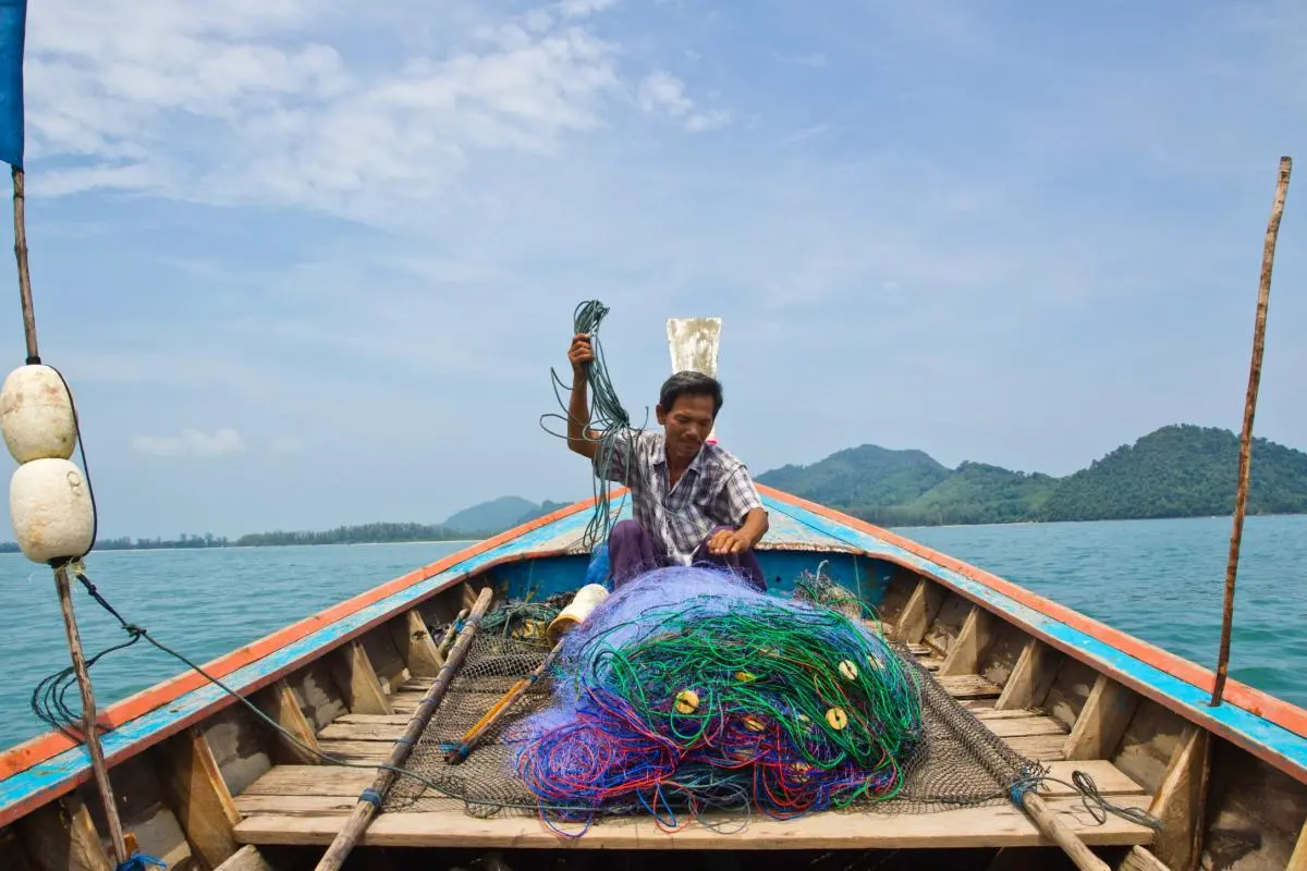 Morning catch, Ban Mod Ta Noi, Trang, Thailand