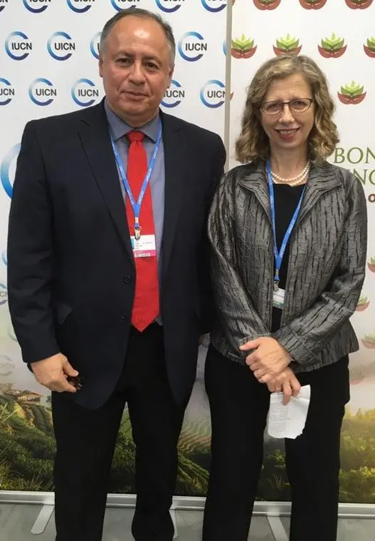 Inger Andersen, Directora General de UICN junto a Ricardo Hernández, Subsecretario de Desarrollo Forestal de la Secretaría de Medio Ambiente e Historia Natural del Estado de Chiapas