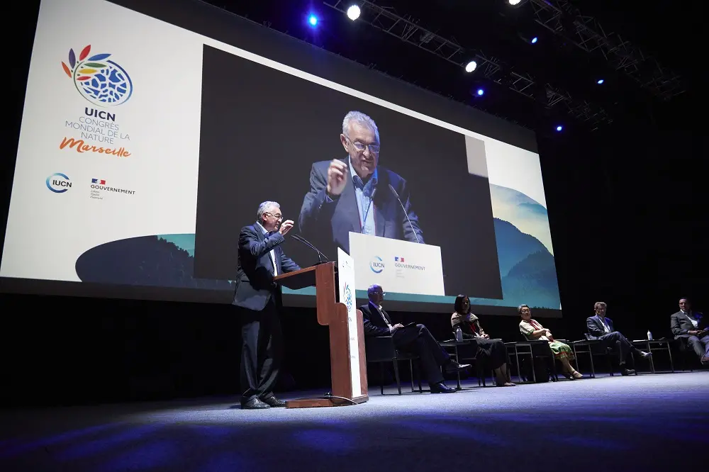 IUCN Director General Dr Bruno Oberle reiterates the Union’s call to increase investment in nature at the IUCN Congress in Marseille, France, September 2021