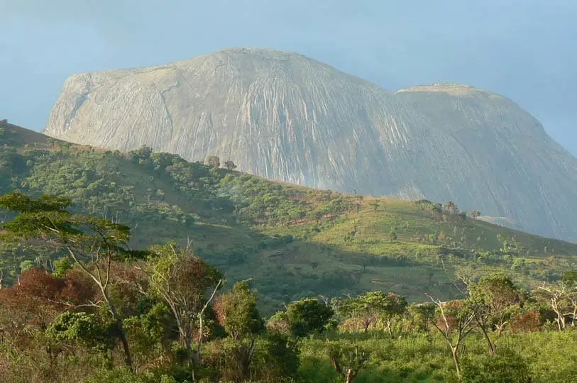 Mt Namuli from Malema valley showing clearance and cultivation on slopes