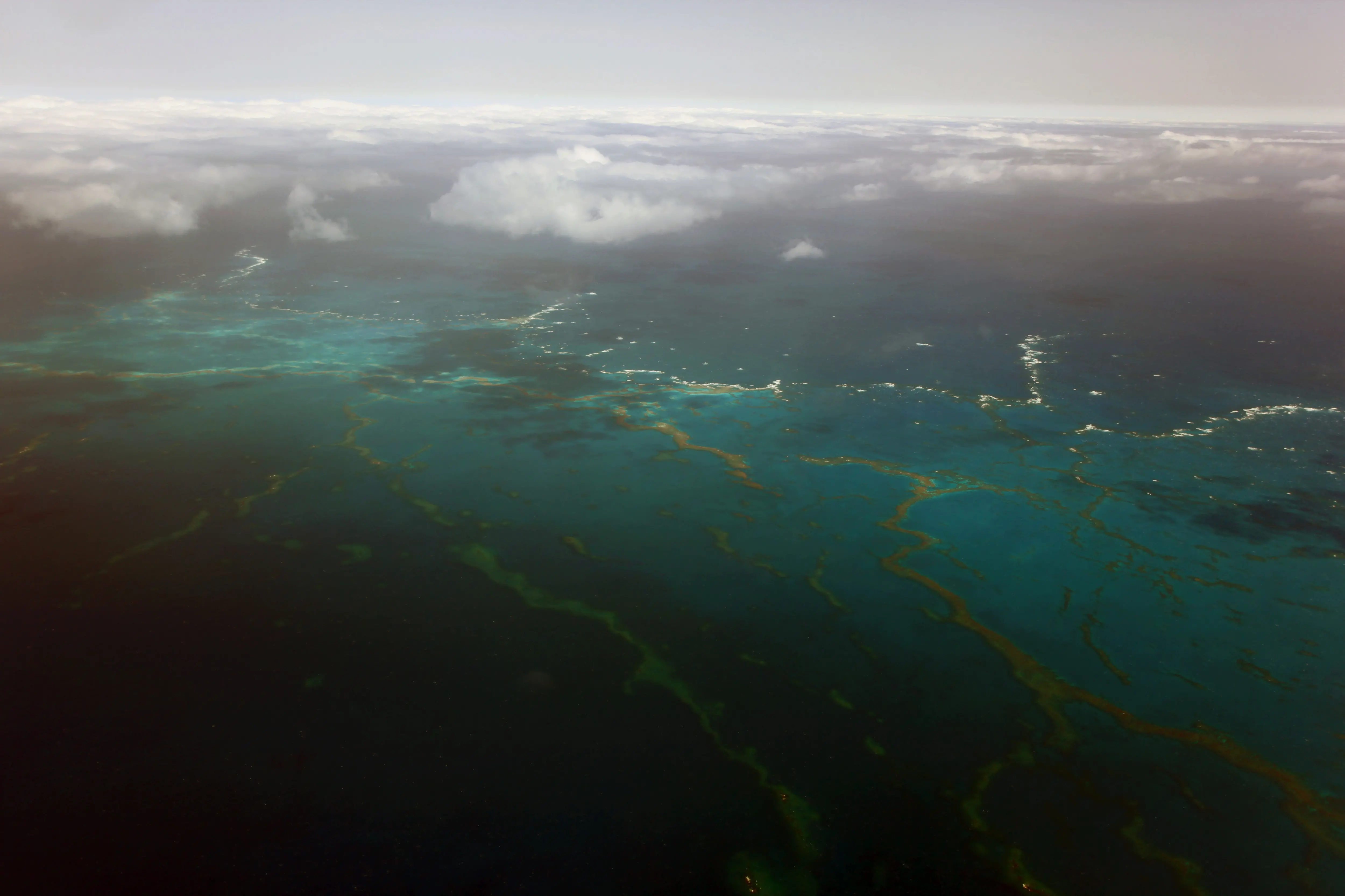 Aerial image of Maro Reef.