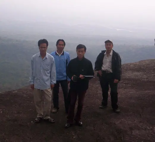Field team in Phou Khao Khouay NPA during the IUCN-GoL PA review fieldwork, March 2008.
