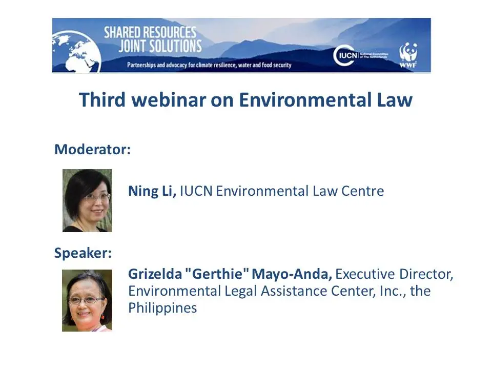 Third SRJS webinar on environmental law