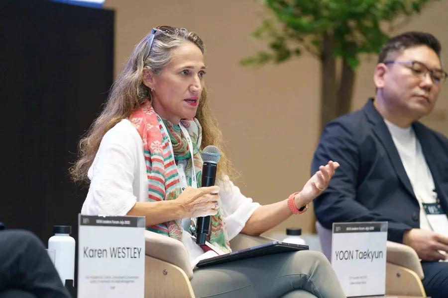 Karen Westley speaks at the IUCN Leaders Forum Jeju 2022